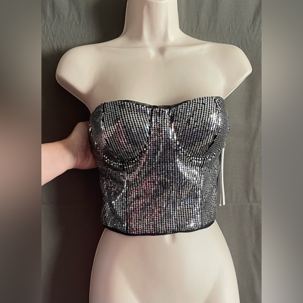(12) NWT women's bustier top Aqua (M) MSRP $78